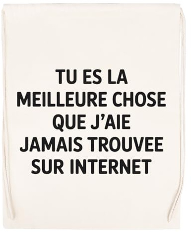 Capzy Tu Es La Meilleure Chose Que J’aie Jamais Trouvée Sur Internet Un Verre Bière Agresser Tasse Sac à Provisions Réutilisable Shopping Bag Beige