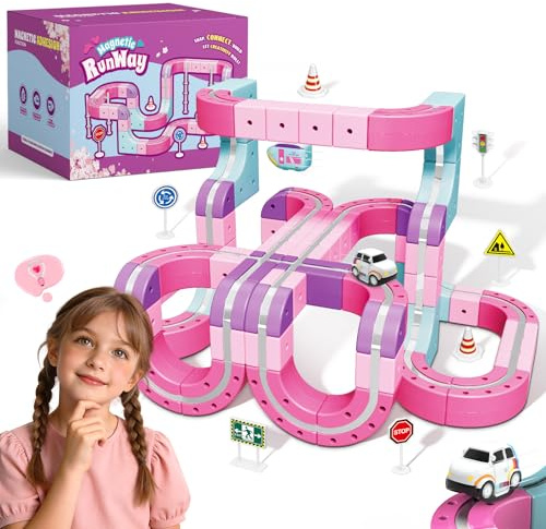 YESHIN Clickrail Electric Train Set, Eisenbahn Elektrisch Cube Track mit Schwerkraft Defying 3D-Layouts, DIY Zugstrecken-Set, Eisenbahn Kinder Elektrisch Geschenk für Mädchen ab 3 Jahren
