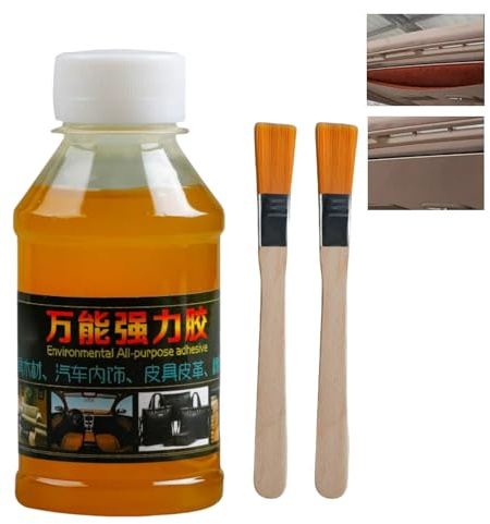 100ml Headliner & Fabric Adhesive Glue with Brush - Strong, Waterproof, Clear All-Purpose Glue for Upholstery, Car Roof Liner Repair, Plastic, Rubber, Glass & Crafts