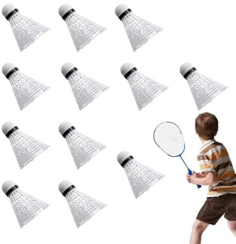Zestivra Baile de bádminton Shuttlecock, 12 unidades, portátil, resistente al viento, bolas de resorte de nailon estables, para béisbol, softball, entrenamiento de impacto, principiantes, exteriores
