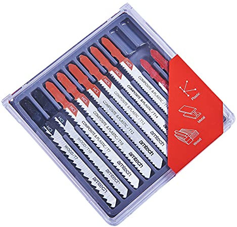 Amtech M1850 10 Piece mixed jigsaw blades with T-slot fitting