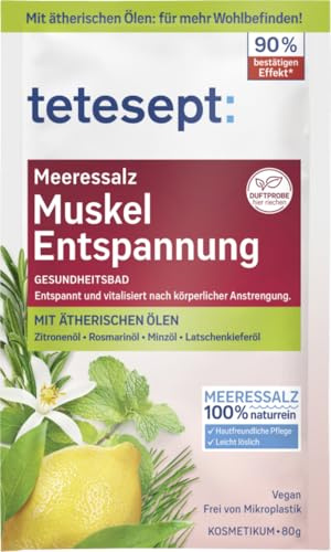 Tetesept Meeressalz Gesundheitsbad zur Muskel Entspannung, 80 g Poudre