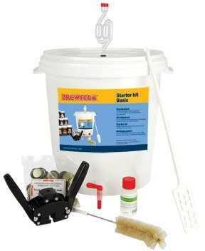 Brewferm® Bierbrauset Basic - Bierbrau Zubehör, Startpaket, alle Materialien zum Selber Bier Brauen, alles zum Brauen bis hin zur Reinigung, inkl. 100 Kronkorken