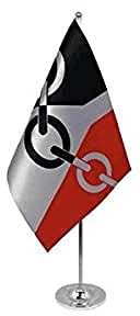 AZ FLAG Black country Table Flag 22x15 cm Satin Metal Base