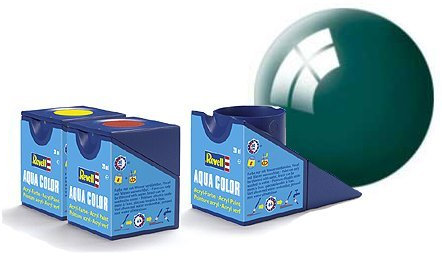 Revell Moosgrün Glänzend Aqua Color Farbe 18ml Acrylfarbe für den Modellbau - 36162 - mit Gizzmoheaven Aufkleber