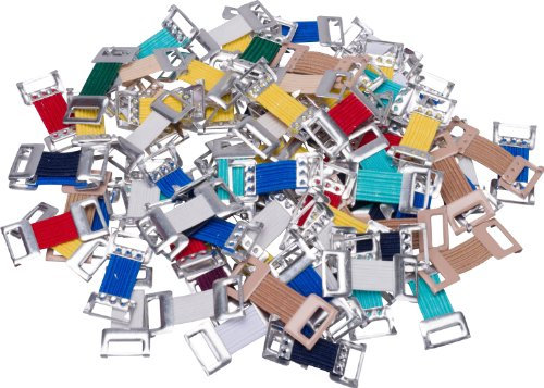 Verbandklammern farbig sortiert mit Gummiband á 100 Stück