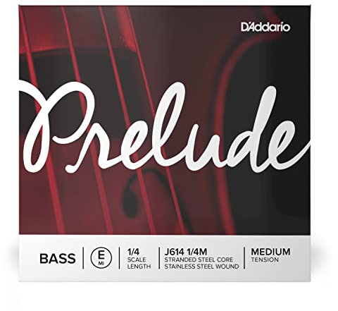 D'Addario J614-1/4M Stainless Steel Prelude Kontrabass Einzelsaite 'E' Kohlefaserstahl/Nickel 1/4 Medium