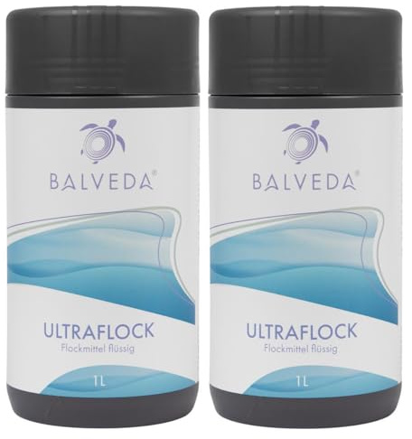 POWERHAUS24 BALVEDA ULTRAFLOCK Flockmittel flüssig 2X 1 L, effektiv gegen Trübungen, für Pools mit Sandfilteranlagen