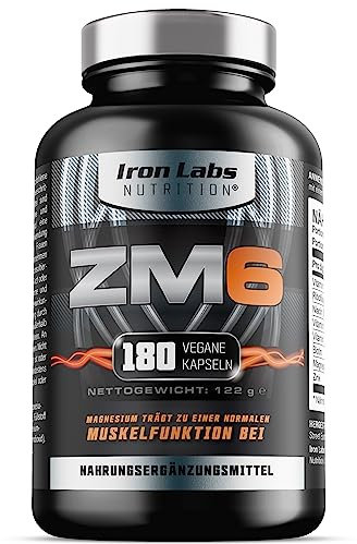 ZM6 - Hochdosierte Zink Magnesium - 180 vegetarische Kapseln - 3 Monate Vorrat von magnesium zink kapseln
