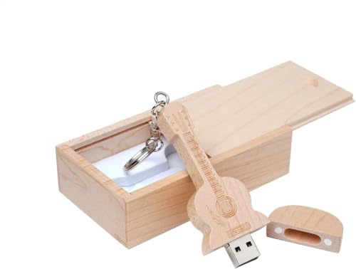 USB-Stick aus Ahornholz in Form einer Gitarre in Holzbox Maple Wood 3.0/16GB