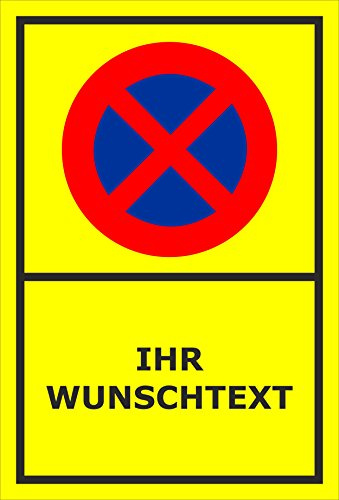 Melis-Folienwerkstatt Parken verboten Schild – Abschleppschild - mit individuellem Wunschtext personalisiert – 30x20 cm – 3mm Hartschaum – Verschiedene Größen und Materialien