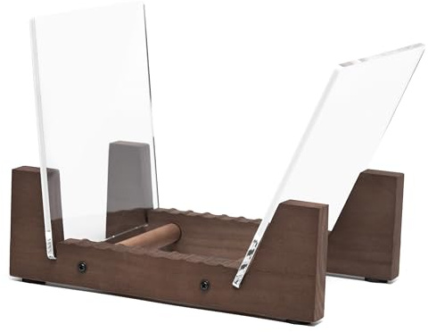 KAIU Vinyl Record Storage Holder - Stacks up to 30 Albums, 7 or 12 inch - Solid Wood Stand with Clear Acrylic Ends - Display Your Singles and LPs in This Modern Portable Rack Unit