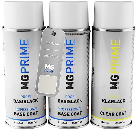 MG PRIME Billack sprayburkar för Honda NH788P White Pearl Tricoat +1K