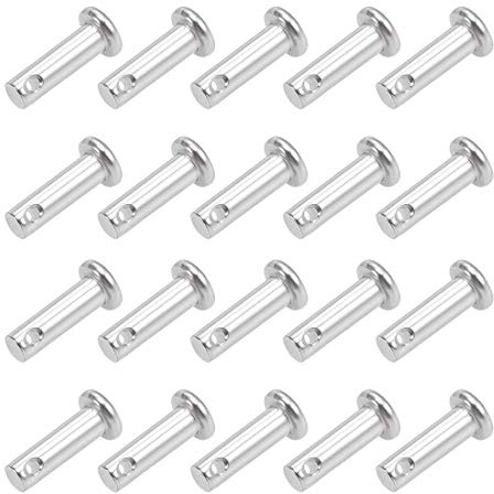 sourcing map 20 Stück Steckbolzene Einlochmontage Gabelbolzen 5mm X 16mm Splintstift Flachkopf 304 Edelstahl Scharnier Stift