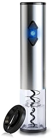 CIRCLE JOY Electric Wine Opener Battery Operated Wine Bottle Openers Stainless Steel Corkscrew with Foil Cutter, Silver