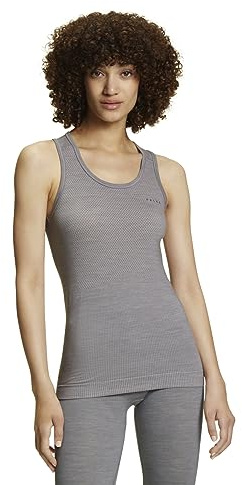 FALKE dam Baslager Ovandel Wool-Tech Light W S/l Sh ull funktionsmaterial snabbtorkande 1 del, Grå Grey-Heather 3757-O, XL