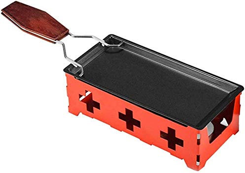 Mini raclette Set, tealight raclette raclette Grill with Wooden Handle, Heated by Candlelight, Grill Tool for The Kitchen at Home