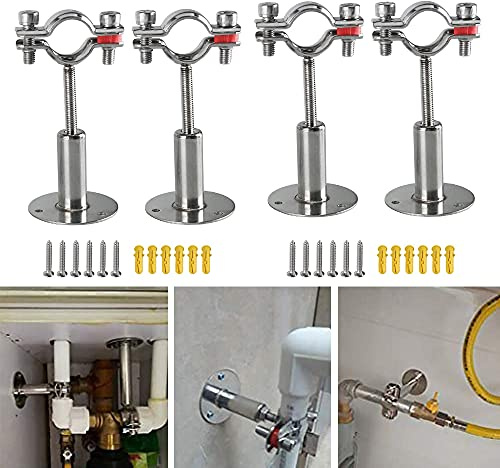 4pcs Justerbara RöRfäSte RöRkläMmor, VäGgmonterad Takmonterad RöRstöD, Stark Och Stabil, KläMma FöR Konsol I Rostfritt StåL FöR Dia 25-27MM, Idealisk FöR Fixering Av RöR, RöR Eller StåNg Etc.