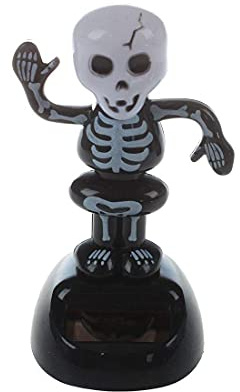 Marsrut Solar Power Dancing Figure Gruesome Skeleton, Novelty Desk Car Toy Ornament (Black)