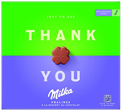 Milka Pralines au Chocolat au Lait, Boîte Cadeau Thank You, 110 g