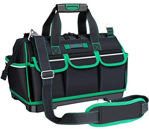 AIRAJ Borsa Attrezzi,Grande Apertura, con Striscia Riflettente,con Fondo in ABS, Impermeabile, Tracolla Regolabile Professionale