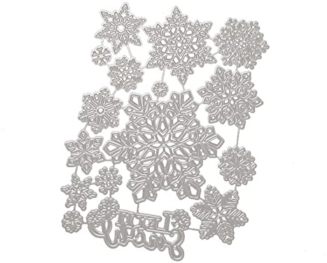 URFEDA Weihnachten Stanzschablone Schneeflocke Prägeschablonen Metall Stanzformen DIY Bastelarbeiten Stanzschablonen für Weihnachtsbox Grußkarte Scrapbooking Album Deko Kartenherstellung Typ 1