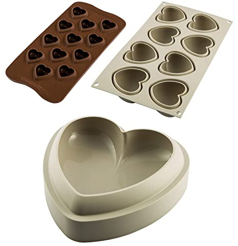 silikomart | SCG48 Stampo in Silicone per Cioccolatini MY LOVE, Confezione da 1 Stampo in Silicone, Antiaderente, Easy Choc, 3D Choco, 31 x 30 mm, h 15 mm, Volume 96 mm, Made in Italy