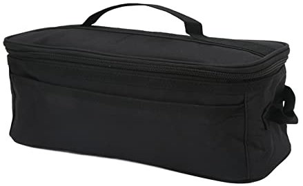 BORDSTRACT Borsa da campeggio per pentole, borsa per il trasporto di utensili da cucina e da mangiare di grande capacità con maniglia, per campeggio, zaino in spalla, picnic(Nero)