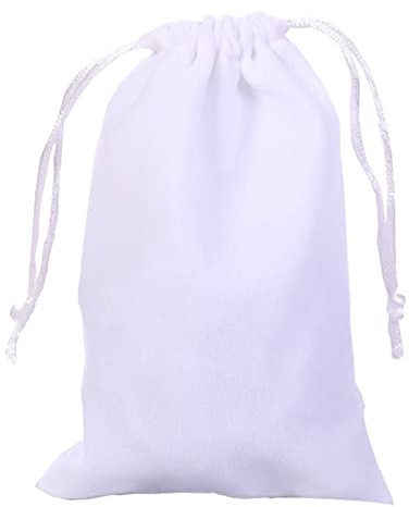 FAVORTALK 10pcs terciopelo cordón bolsas bolsas de regalo para embalaje de joyas (blanco)