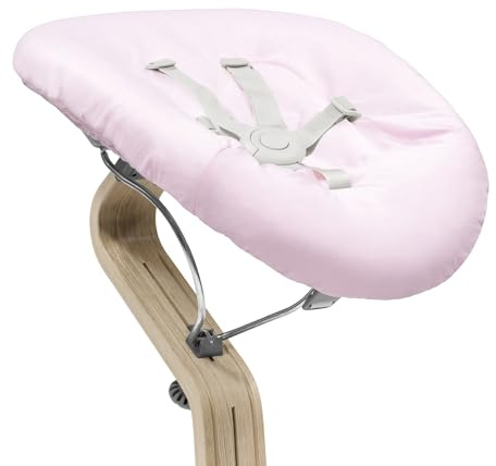 Stokke Nomi Newborn Set, Grey/Grey Pink - Mit 5-Punkt-Sicherheitsgurt und wendbarem, waschbarem Textilset - Passt auf alle Stokke Nomi Stühle