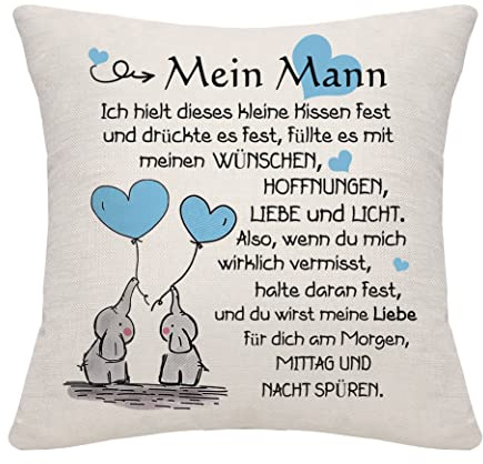 Bommex Geschenk für Meinen Mann Kissenbezug - Geburtstagsgeschenk, Valentinstag, Jubiläum von Frau