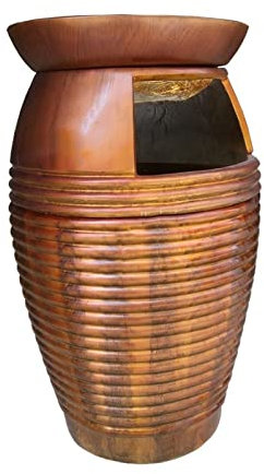 Poubelle d'extérieur grande Poubelle extérieure créative, poubelle cylindrique en FRP avec pot de fleurs supérieur, grande ouverture, for les sites pittoresques du parc de rue et autres lieux publics