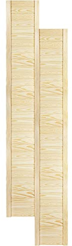 DecoMeister Lamellentüren Holz 2er Pack 294x1995 mm | Holztür aus massiver Kiefer mit fühlbarer Struktur | Möbelfronten für individuelle Renovierung | Lamellentür für Schrank oder Garderobe | Natur