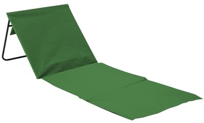Orion91 - Faltbare Strandmatte mit Rückenlehne, Stahl und Oxford-Stoff, Garten, wasserdicht, Tragegriff, 153 x 51 x 42 cm (L x B x H), Grau, Blau, Grün oder Rot