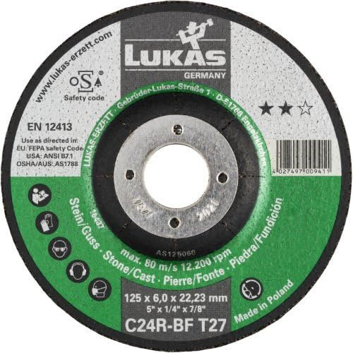 LUKAS-ERZETT 25 x Trennscheibe T42 für Stein 230x3 mm gekröpft | für Winkelschleifer | C24R-BF- 24,5x24,5x11cm