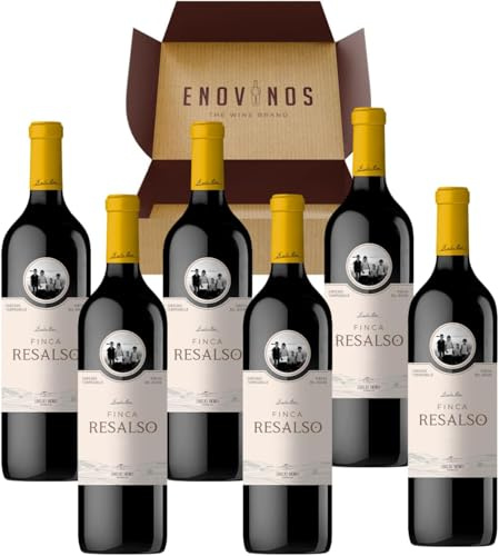 Vino Finca Resalso - x6 Botellas Vino Tinto 100% Tempranillo 75 cl - Mejor Selección ENOVINOS