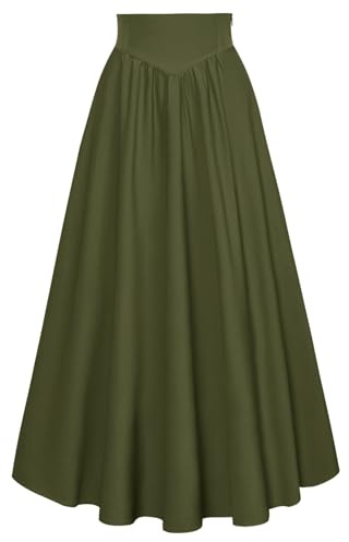 SCARLET DARKNESS Damen Viktorianische Trachtenrock Mittelalter Hohe Taille Maxi Rock