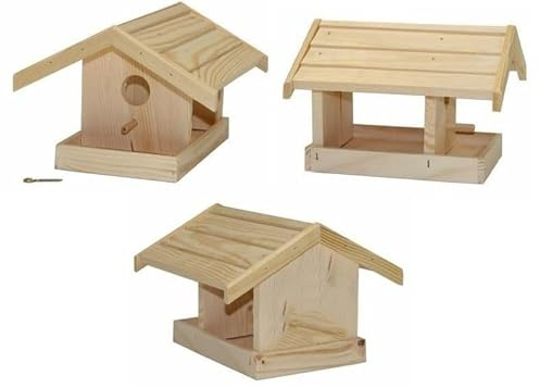 RILOOP Holz VOGELHAUS zum Bemalen und Basteln - VOGELHÄUSCHEN Futterhaus