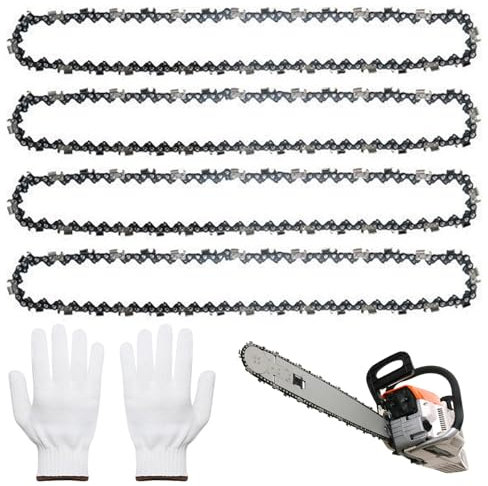 BORDEAG Catena per motosega, 3/8, 1,3 mm, 52 TG, 35 cm, 4 pezzi, catena per motosega, catena universale per motosega, compatibile con tutte le mini motoseghe da 14, carpenteria e paesaggistica