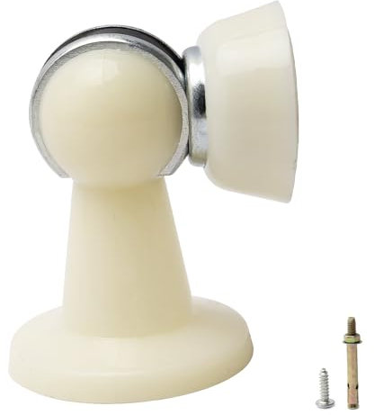 djgkENVQ Türstopper, 1 Stück Magnetischer Türstopper aus Metall, Halter aus Kunststoff, zur Wand- und Bodenmontage, Schraubmontage, Magnetische Türstopper, Beige, 7,7 cm Länge, Halter for Türstopper