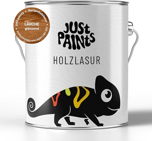 Just Paints - Holzlasur für Außen | Wetterbeständige Gartenholzlasur - made in Germany (Lärche, 1 Liter)