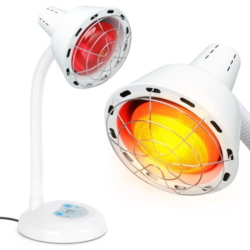 Rkdely Lampada Infrarossi Riscaldante 275W: Luce Rossa Infrarossi Allevia la Stanchezza Lampada a Infrarossi con 10 Livelli Regolabili Temperatura e Tempo