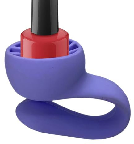 Wearable Nail Polish Holder Ring, Silicone Nail Polish Bottle Holder, Anti-Spill Fingernail Polishing Tool, Manicure and Pedicure Accessories, Adjustable Nail Polish Holder for Nail Beauty