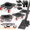 Furniture Moving Set with Parking Function - Furniture Dolly, Furniture Movers with Stabilizers, Upgraded Carbon Steel Panel, Max Load 1100LBS, Secure Long-Term Placement of Heavy Duty (Black)