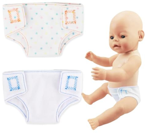 IKOPFLN 2 Stück Babypuppenwindeln zubehör, Puppenzubehör Windel, für Babypuppen 35-45 cm, A