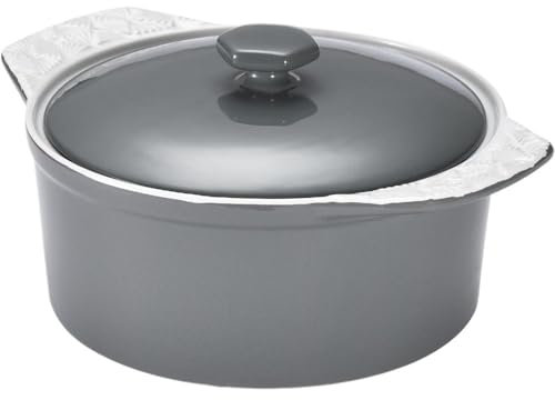 YATINGZHANG Tegame Terracotta Casseruola con Coperchio - Casseruole da Forno for pirofile - Pentola con Manici - Set di casseruole Profonde con Coperchio Pentola in Ghisa con Coperchio
