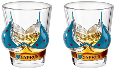 XGOPTS Schnapsgläser 2 Stück Shotgläser Lustig Bikin Schnapsglas Bikini Bleifreies Glasr Lustige Geschenke für Hausbars und Partys 6,2 x 5 cm
