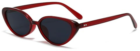 LJCZKA Retro Ovale Sonnenbrille für Damen Herren, 90er Kleine Katzenauge Sonnenbrille Mode y2k Oval Rahmen Brille mit UV Schutz