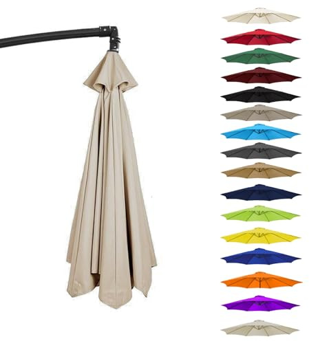Toile De Rechange Pour Parasol 3.5m/3.0m/2.8m/2.7m/2.5m/2.3m/2m 6/8 Baleines, Auvent De Rechange Pour Cour, Jardin, Plage, Protection UV