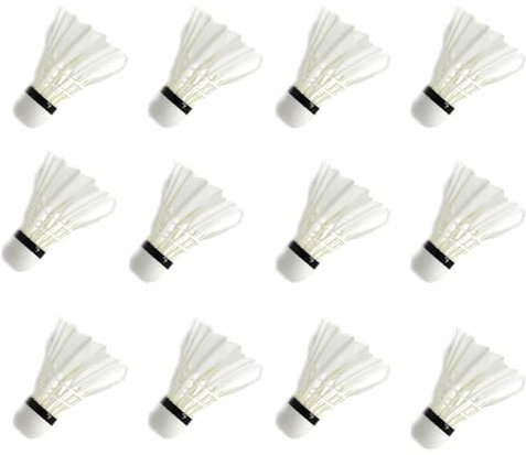 HOOLRZI Badminton-Federbälle, professionelle Entenhaar, Badminton-Federbälle für drinnen und draußen, Freizeitspiel, 12 Stück